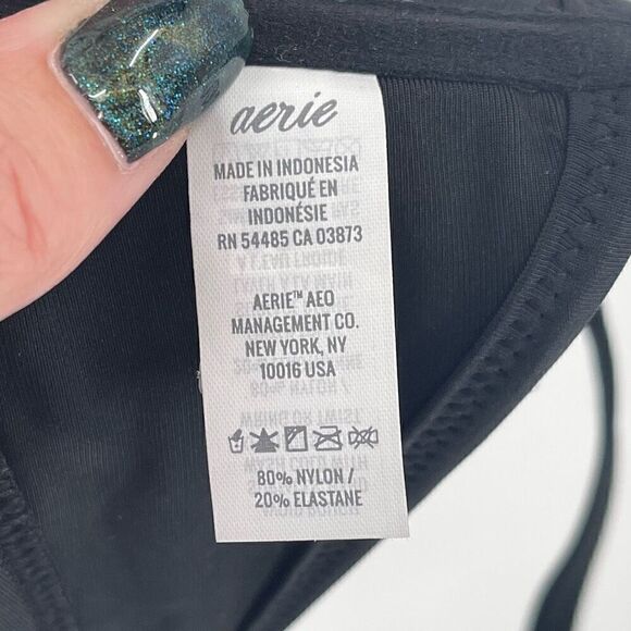 NWOT Aerie Lightly Lined Underwire Bikini Top Women 32DD Black - Picture 5 of 7